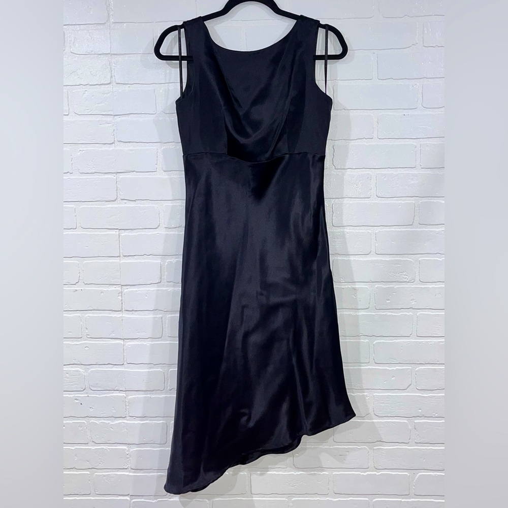 Brooks Brothers 100% Silk Black Sleeveless Asymmetrical Dress